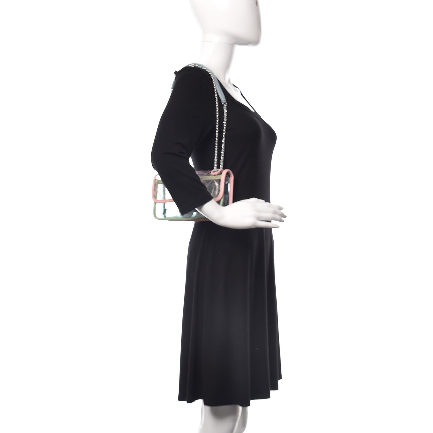 Lambskin PVC Quilted Mini Coco Splash Flap Blue Green