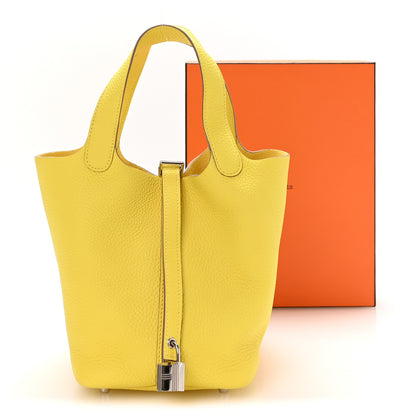 Hermes Taurillon Clemence Picotin Lock 18 PM Lime 12 of 12