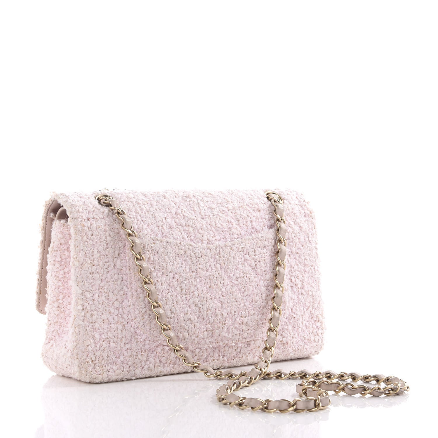 Chanel Tweed Medium Double Flap Pink 2 of 12
