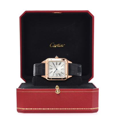 Cartier 18K Pink Gold Alligator 34mm Santos Dumont Watch 5 of 5