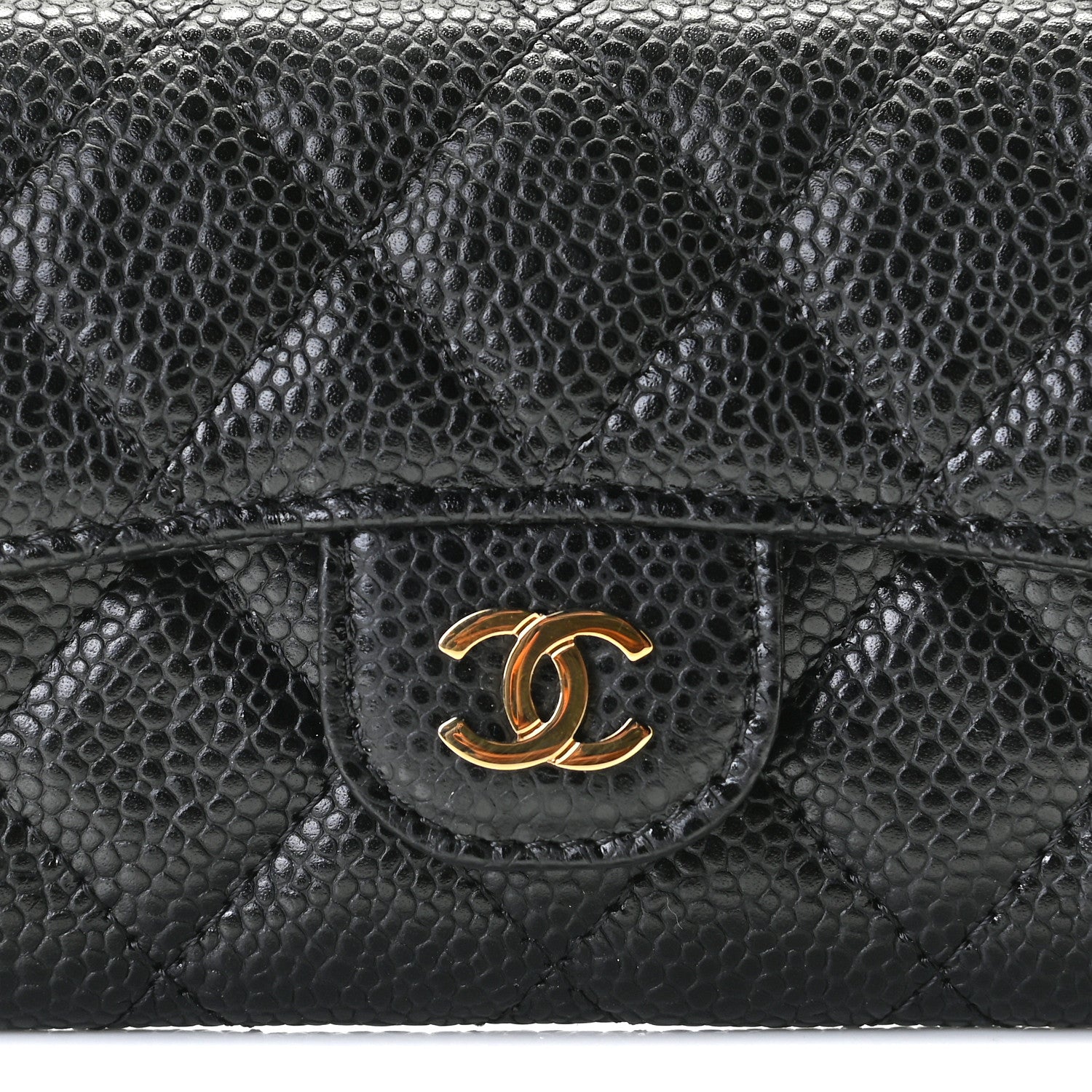 Chanel Caviar Quilted Flap Card Holder Wallet Black 7 of 8