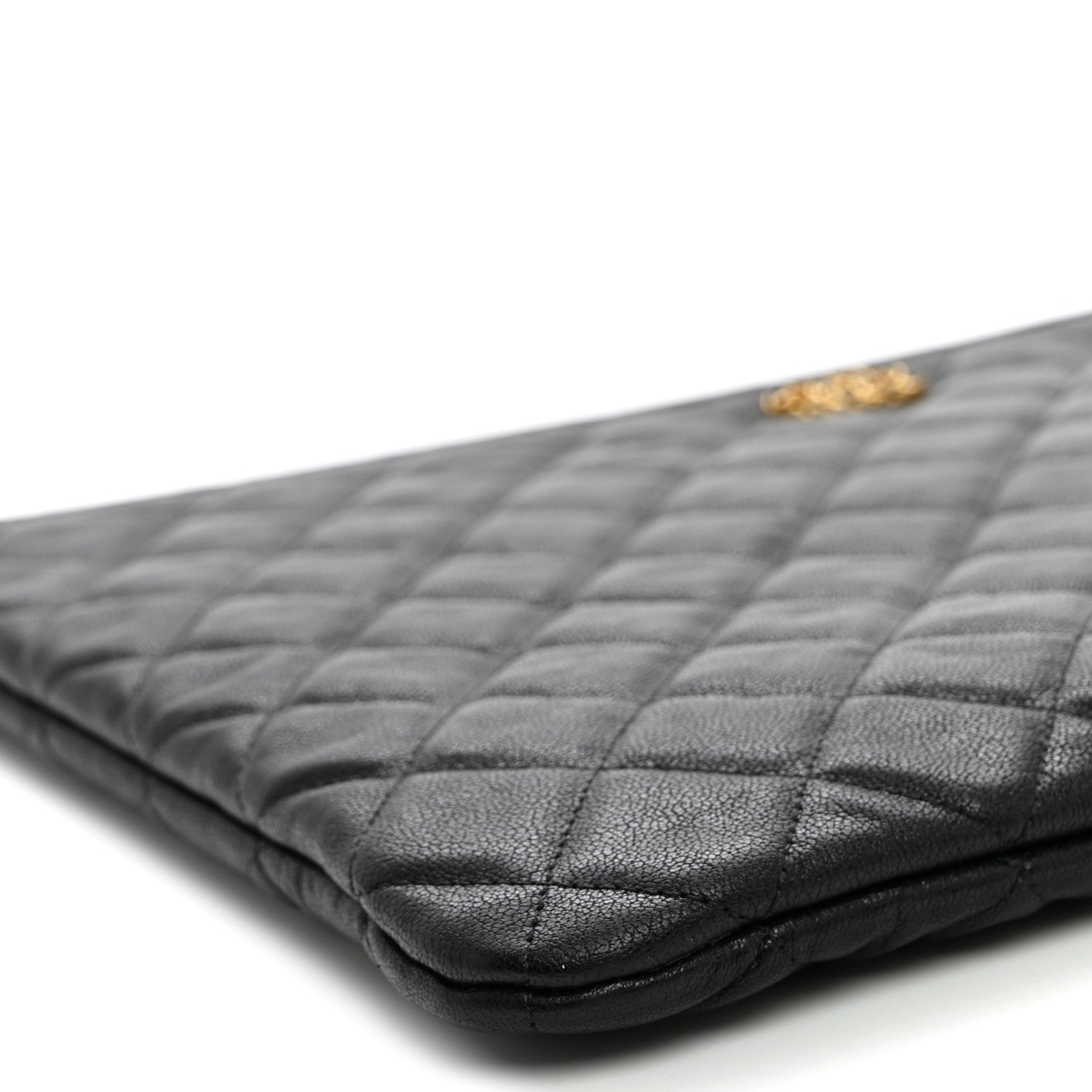 Chanel Lambskin Quilted Large Cosmetic Case Black 9 of 11