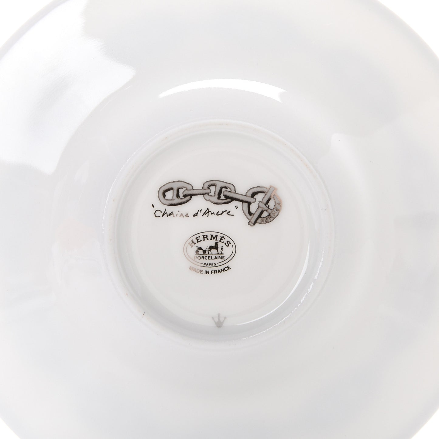Porcelain Platinum Chaine d'Ancre Tea Cup and Saucer Set of 2