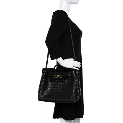 Bottega Veneta Nappa Intrecciato Medium Andiamo Shoulder Bag Black 2 of 10