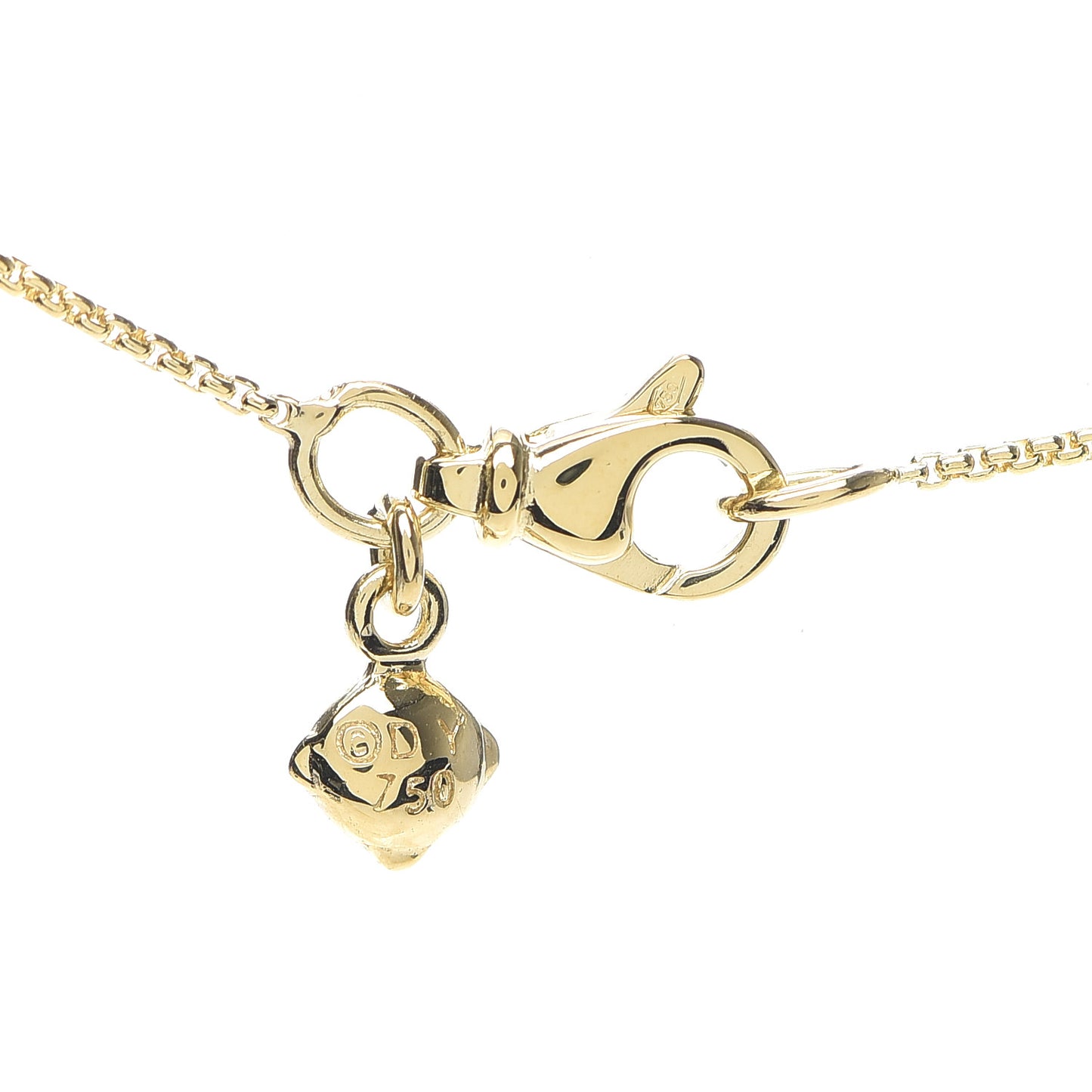18K Yellow Gold Diamond 20mm Infinity Pendant Necklace