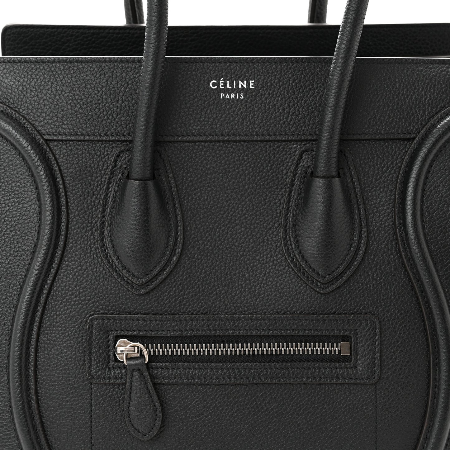 Drummed Calfskin Micro Luggage Black