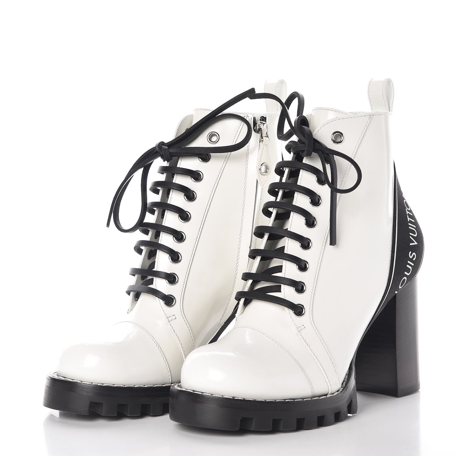 Louis Vuitton Patent Calfskin Star Trail Ankle Boots 36 White 3 of 10