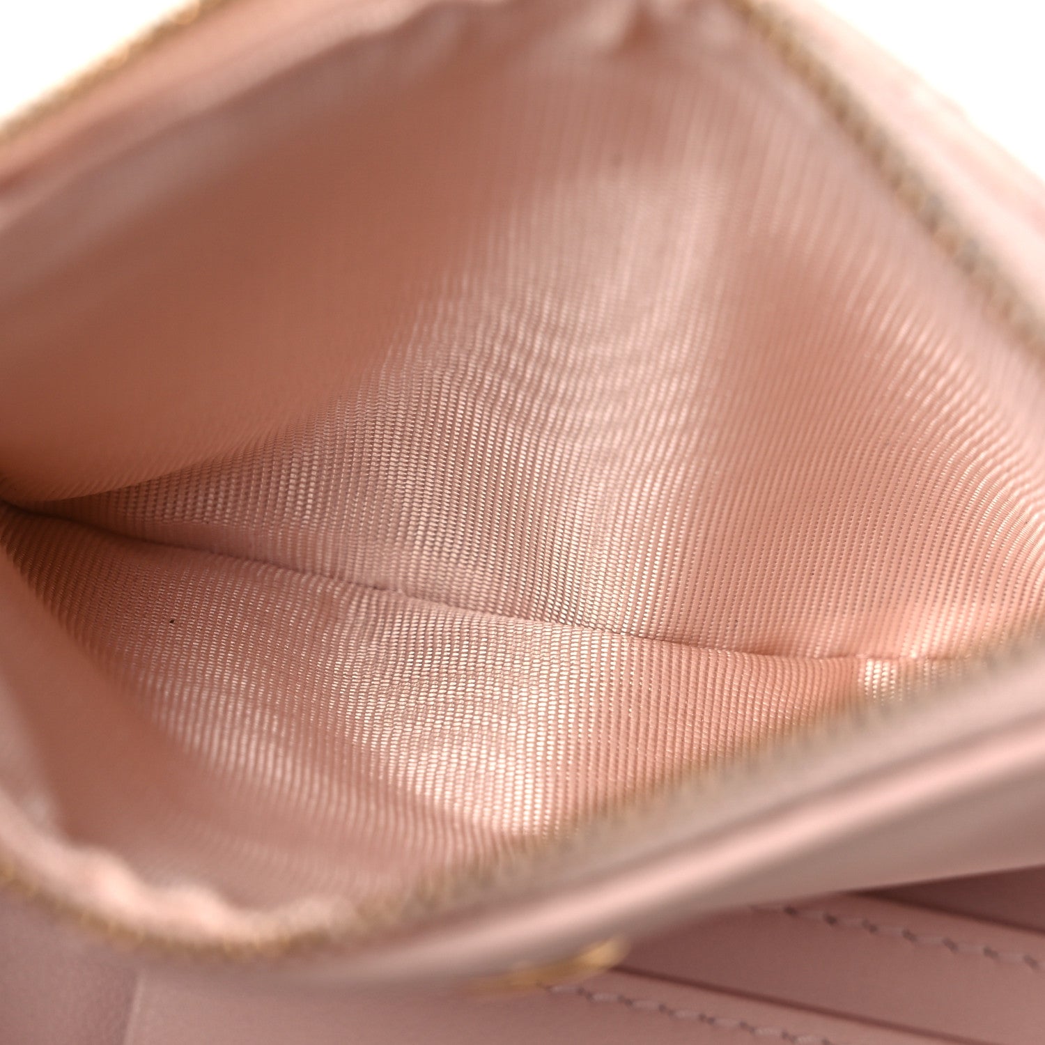 Christian Dior Grained Calfskin Supple Cannage Caro Dahlia Wallet Powder Pink 7 of 13