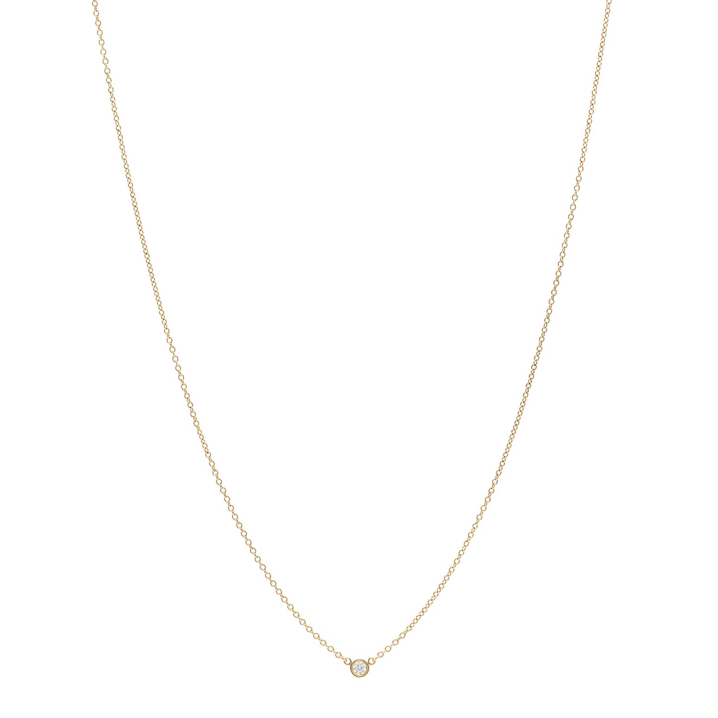 18K Yellow Gold Diamond .05ct Elsa Peretti Diamonds by the Yard Pendant Necklace