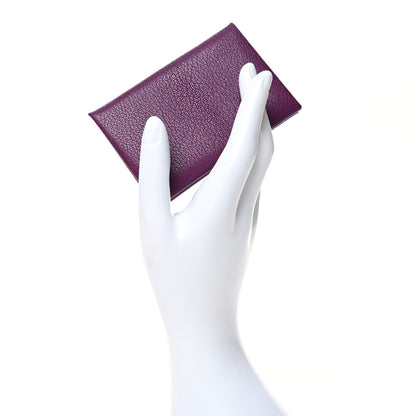 Hermes Chevre Mysore Calvi Card Case Anemone 2 of 11