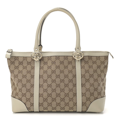Gucci Monogram Small Lovely Heart Tote White 1 of 17