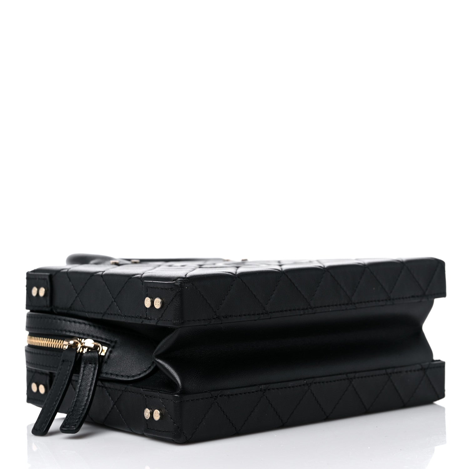 Chanel Calfskin Quilted Studded Square Vanity Case Black 4 of 10