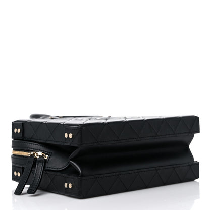 Chanel Calfskin Quilted Studded Square Vanity Case Black 4 of 10