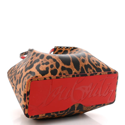 Christian Louboutin Calfskin Empire Leopard Print Spiked Cabarock Shopper Tote Spicy 4 of 9