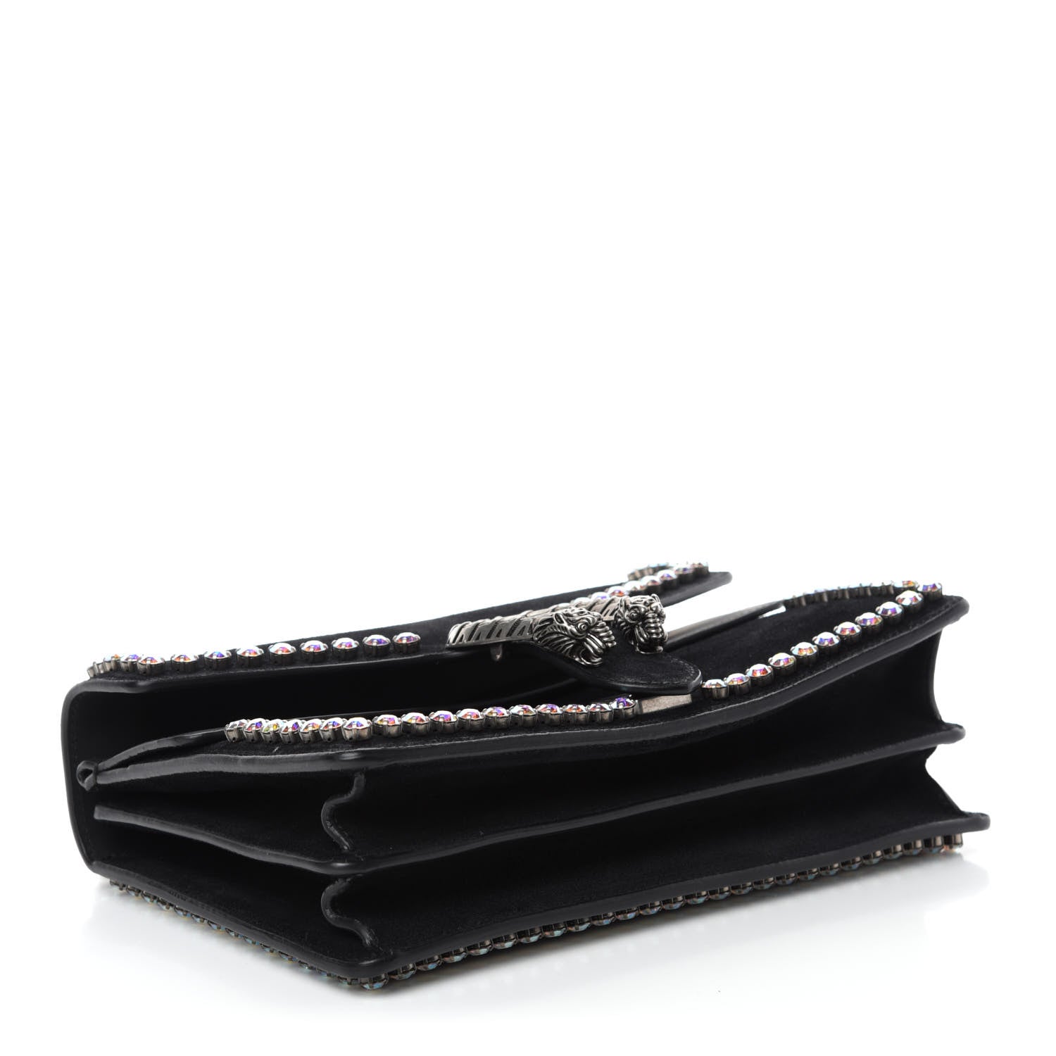Gucci Suede Crystal Small Dionysus Shoulder Bag Black 4 of 12