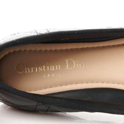 Christian Dior Calfskin Cannage Pearl Bow Ballet Flats 39 Black 7 of 9
