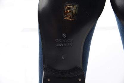 Gucci Velvet Mens Loafers 8 Blue 8 of 10