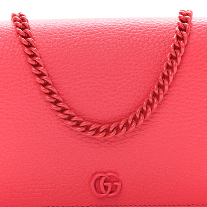 Gucci Dollar Calfskin Enamel Monochrome Mini GG Marmont Chain Wallet Runway Coral 10 of 10