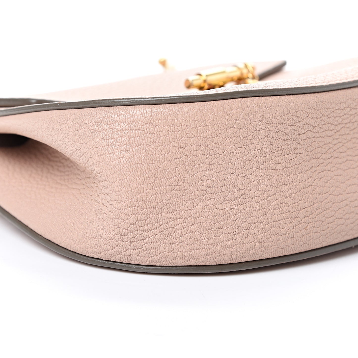 Grained Lambskin Mini Drew Shoulder Bag Cement Pink