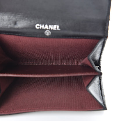 Chanel Lambskin Quilted Flap Card Holder Wallet Black 5 of 15