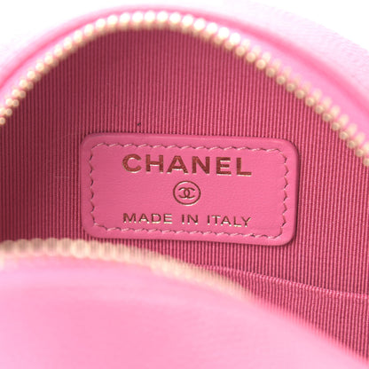 Chanel Caviar Quilted Round Clutch With Chain Pink 6 of 9
