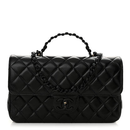 Chanel Lambskin Quilted Coco Pop Top Handle Flap Black 1 of 11