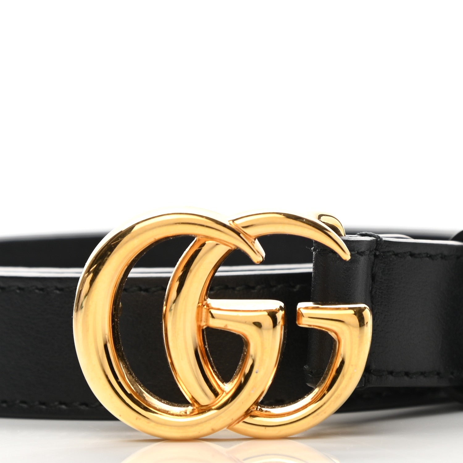 Gucci Plutone Calfskin Double G 20mm Belt 75 30 Black 4 of 6