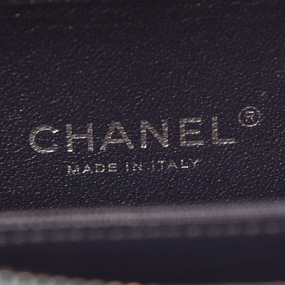 Chanel Iridescent Caviar Quilted Small CC Filigree Vanity Case Dark Turquoise 6 of 8