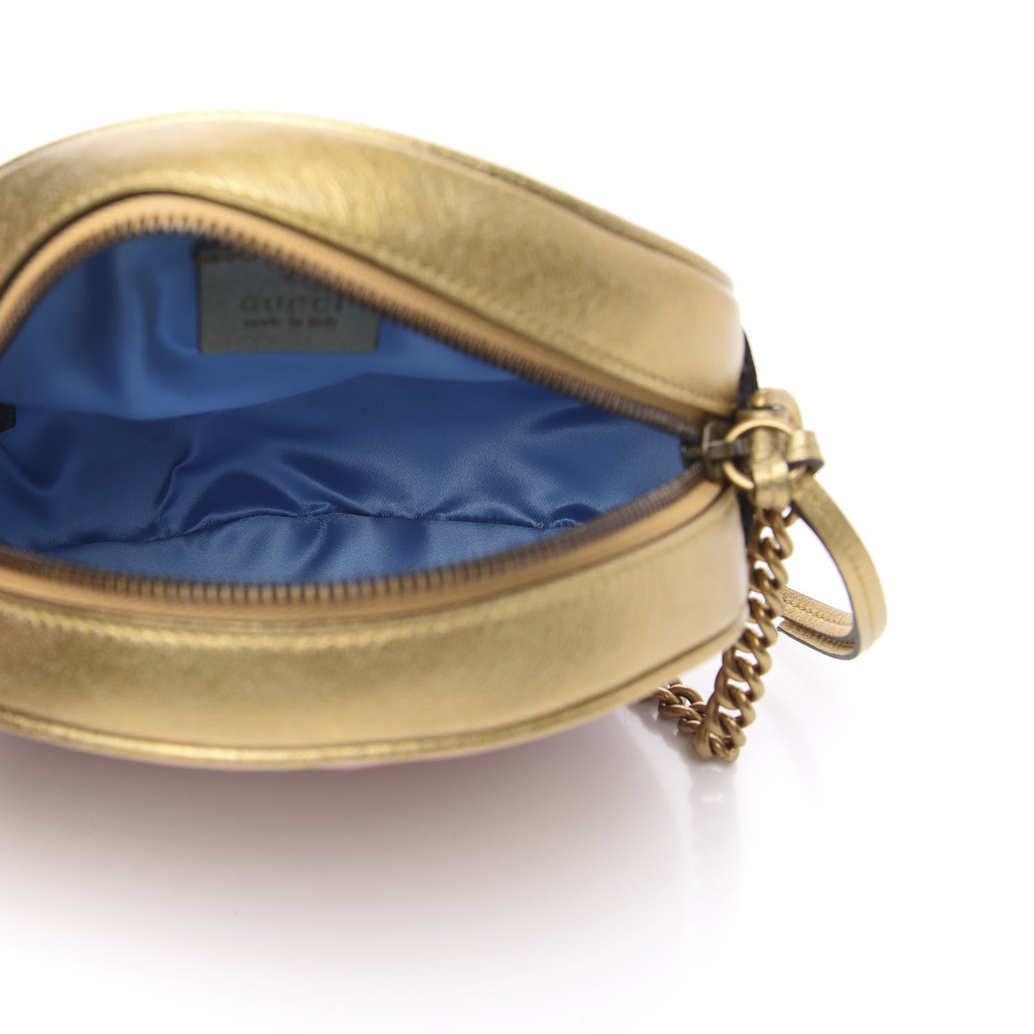 Gucci Metallic Nappa Matelasse Heart Mini GG Marmont Round Shoulder Bag Oro Vecchio Rosa 5 of 10