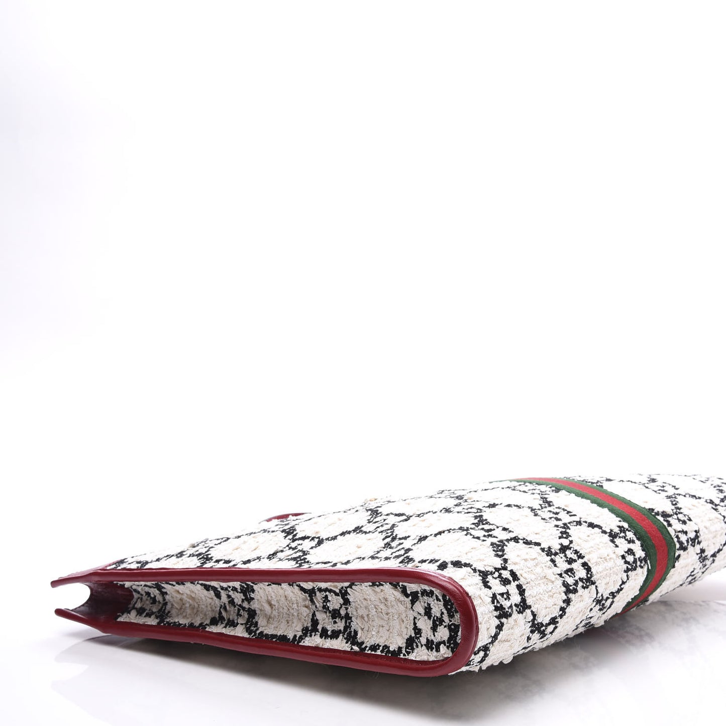 Tweed GG Monogram Large Rajah Chain Tote White Black Romantic Cherry