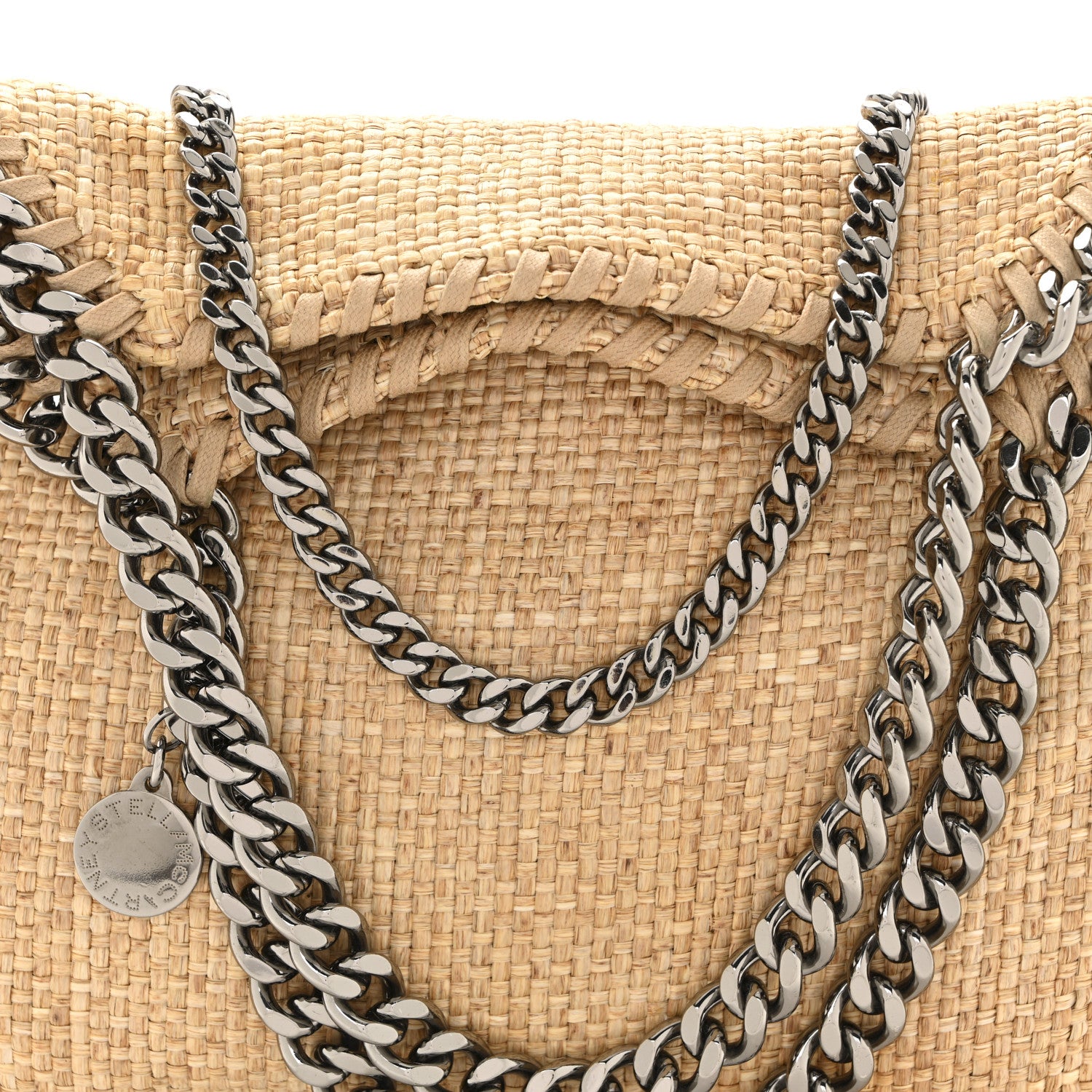未使用品　Stella McCartney FALABELLA　ミニ　ラフィア Stella McCartney Metallic Woven Raffia Mini Falabella Fold Over