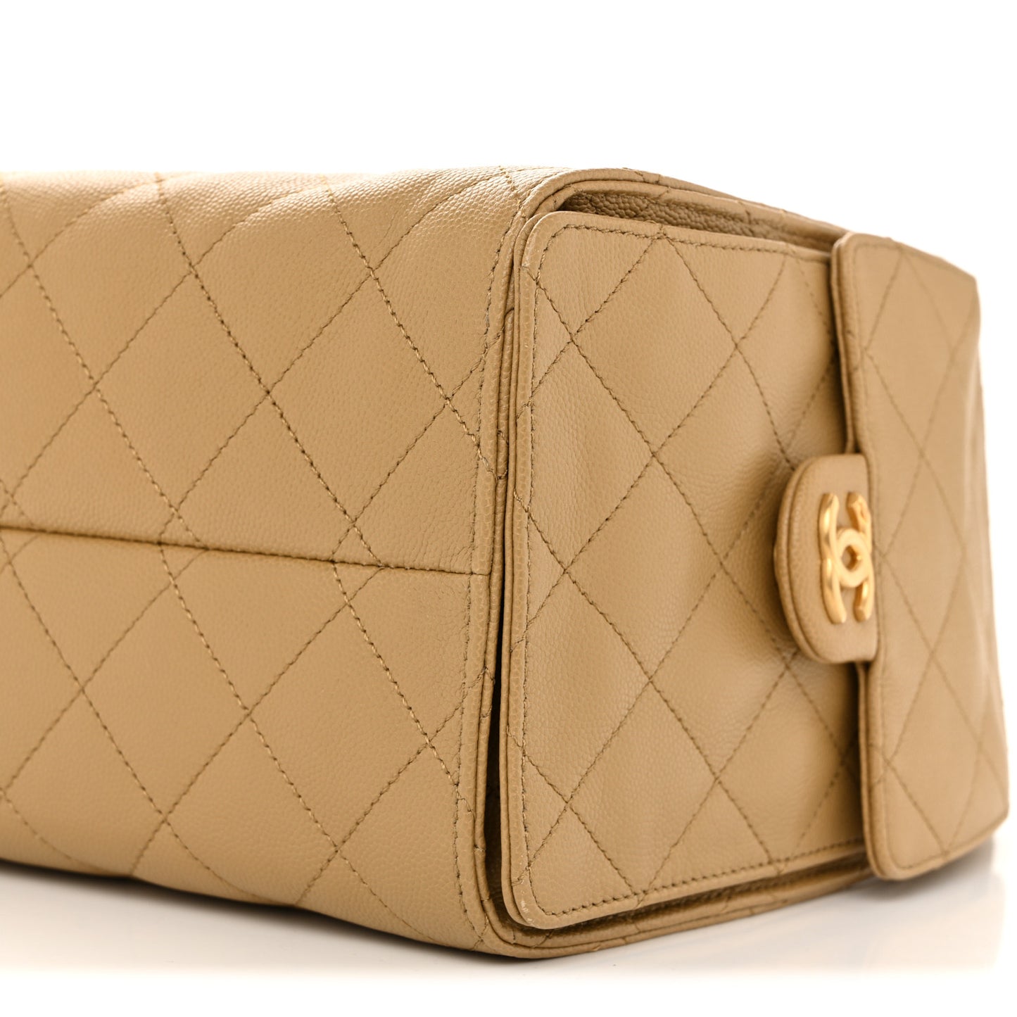 Caviar Quilted Small Chanel 25 Handbag Dark Beige