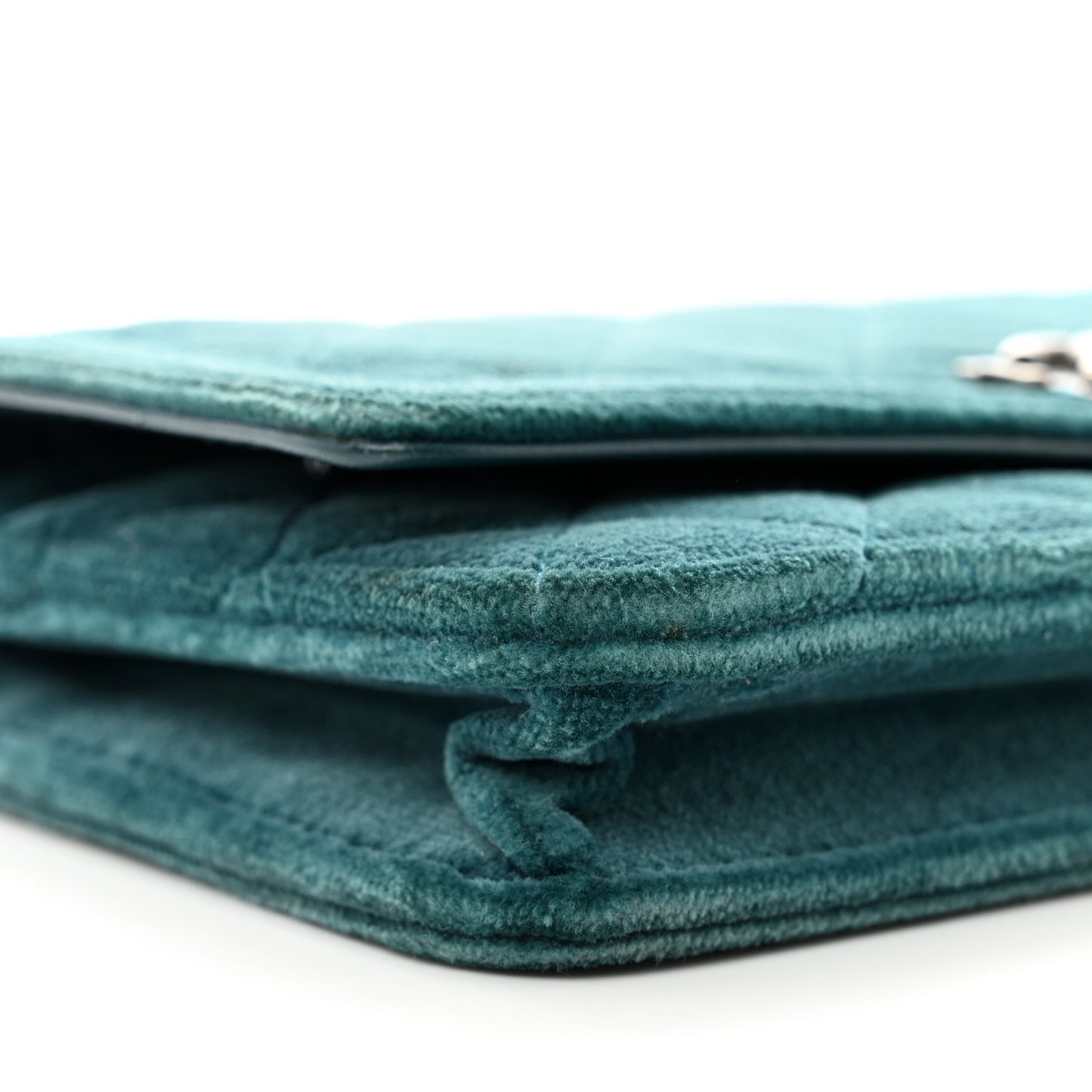 Velvet Quilted Boy Wallet On Chain WOC Teal