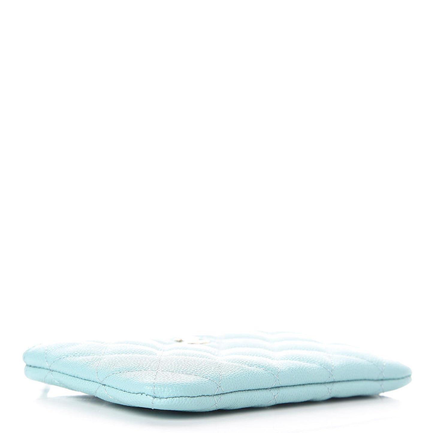 Caviar Quilted Small Cosmetic Case Light Blue