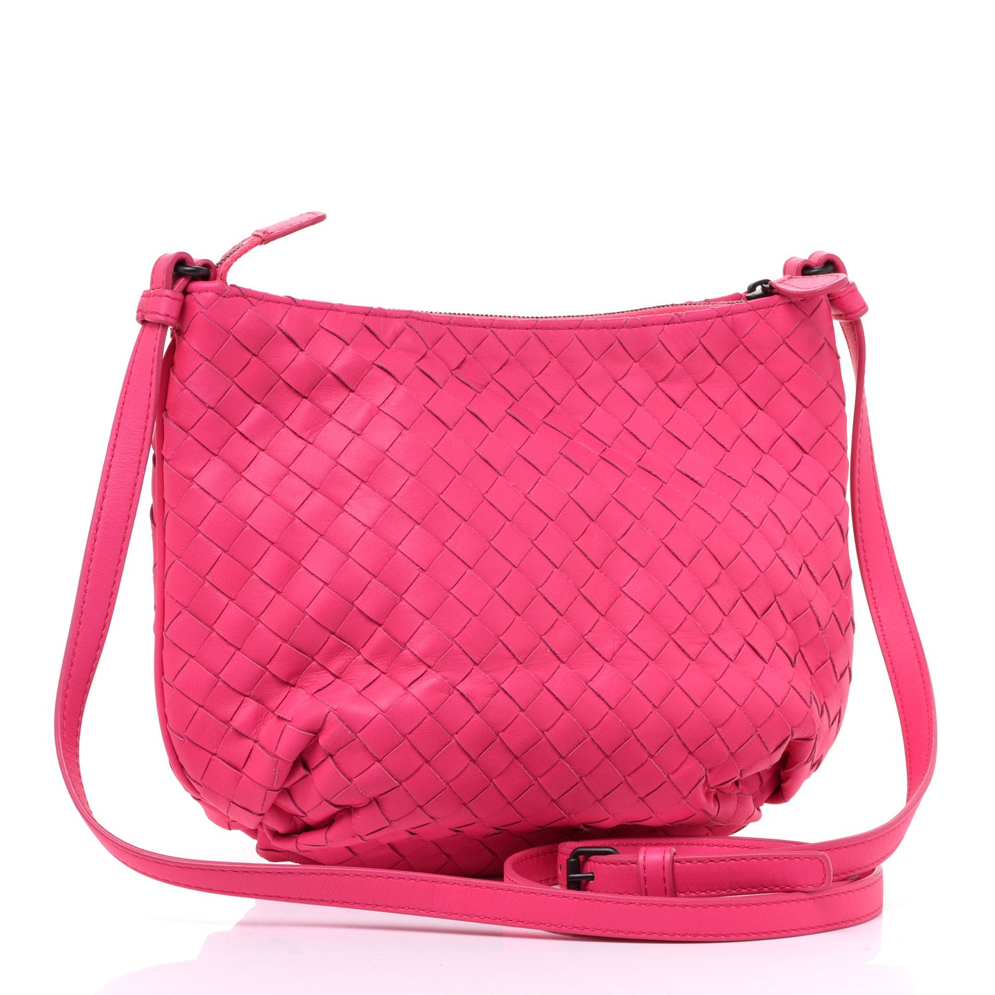 Nappa Intrecciato Crossbody Rosa Shock