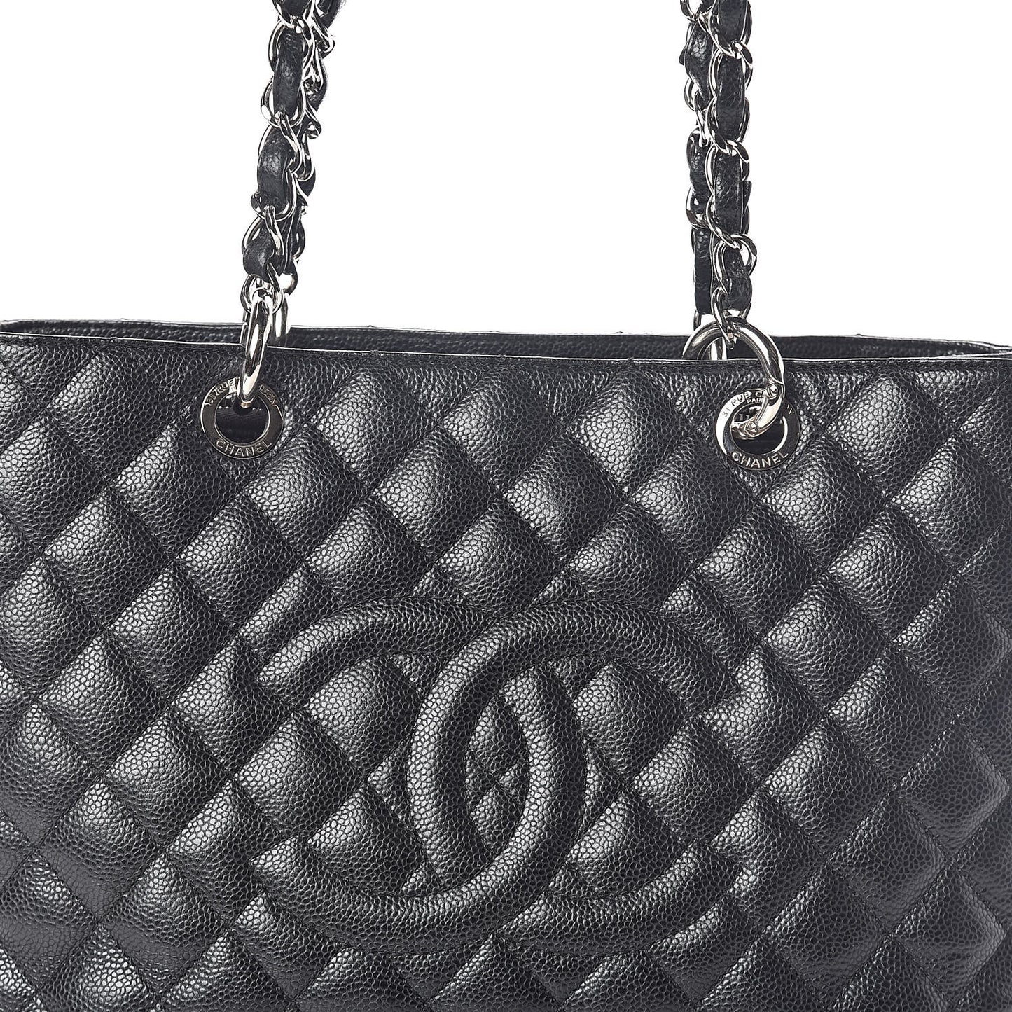 Caviar Quilted Grand Shopping Tote GST Black