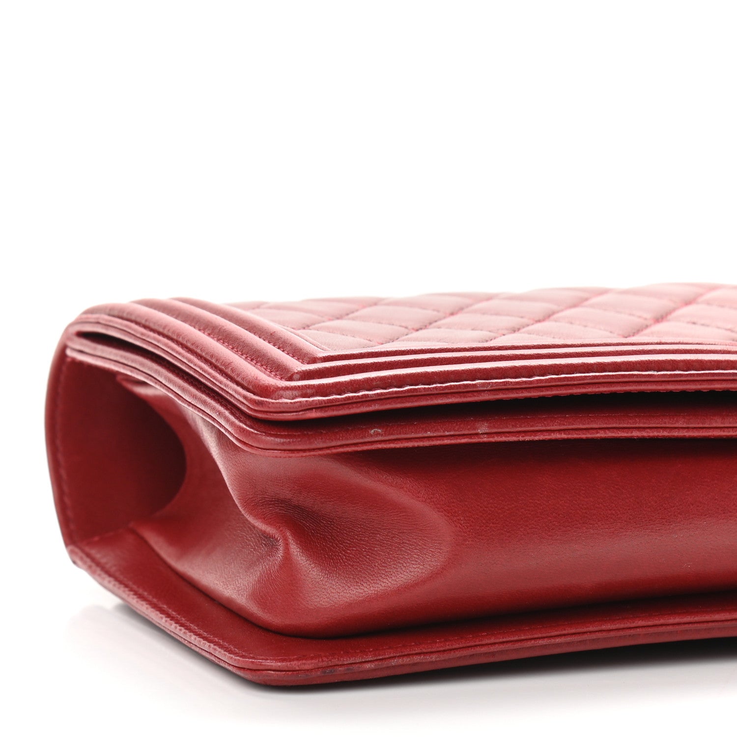 Chanel Lambskin Quilted Boy Flap Clutch Red 5 of 11