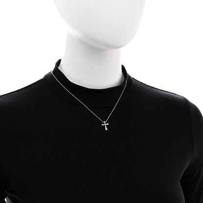 Tiffany Sterling Silver 12mm Elsa Peretti Cross Pendant Necklace 2 of 5