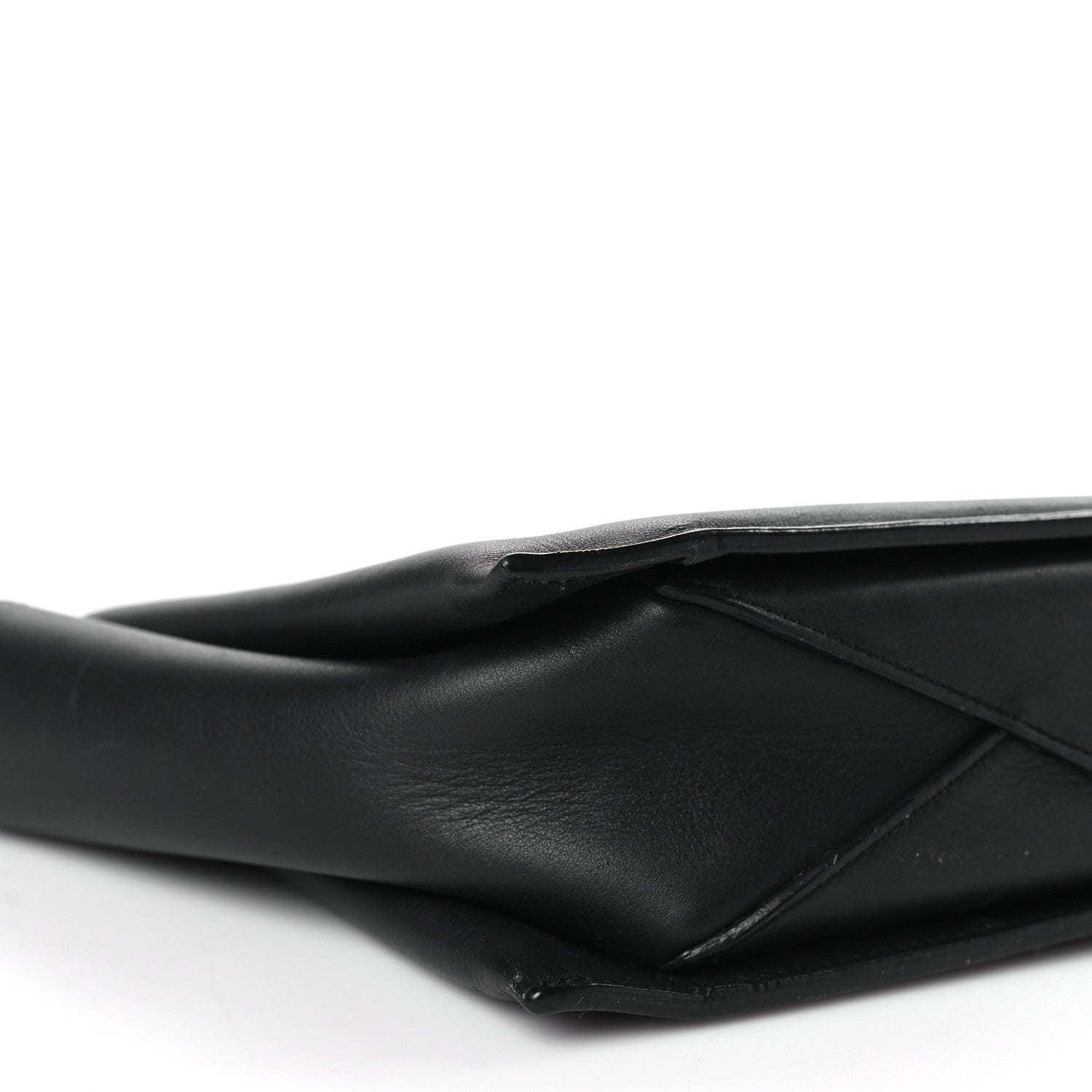 Celine Smooth Calfskin Tri-Fold Clutch on Chain Black 8 of 9