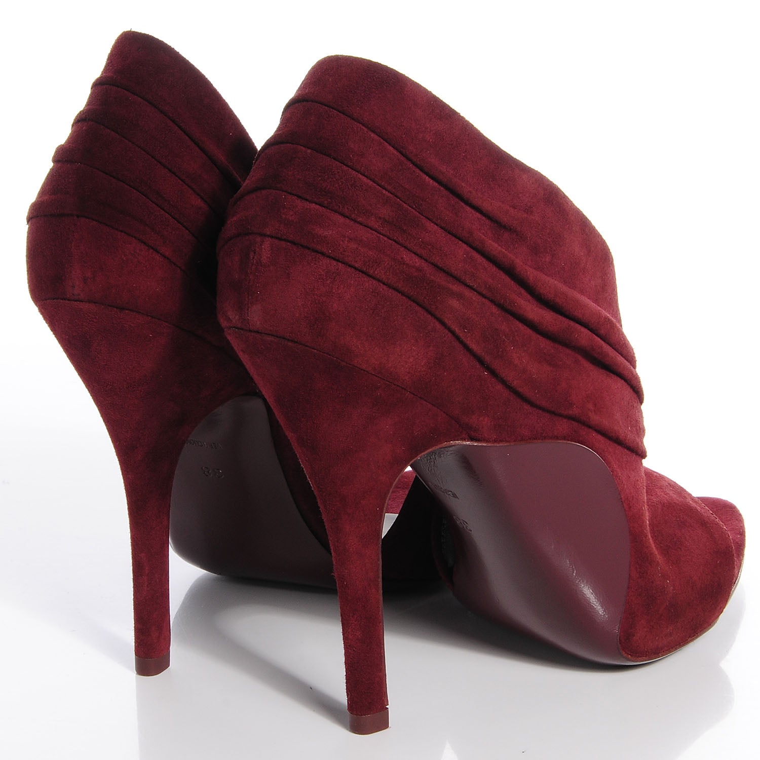 Alexander Wang Suede Goatskin Maja Peep Toe Booties 38 Raisin 3 of 7