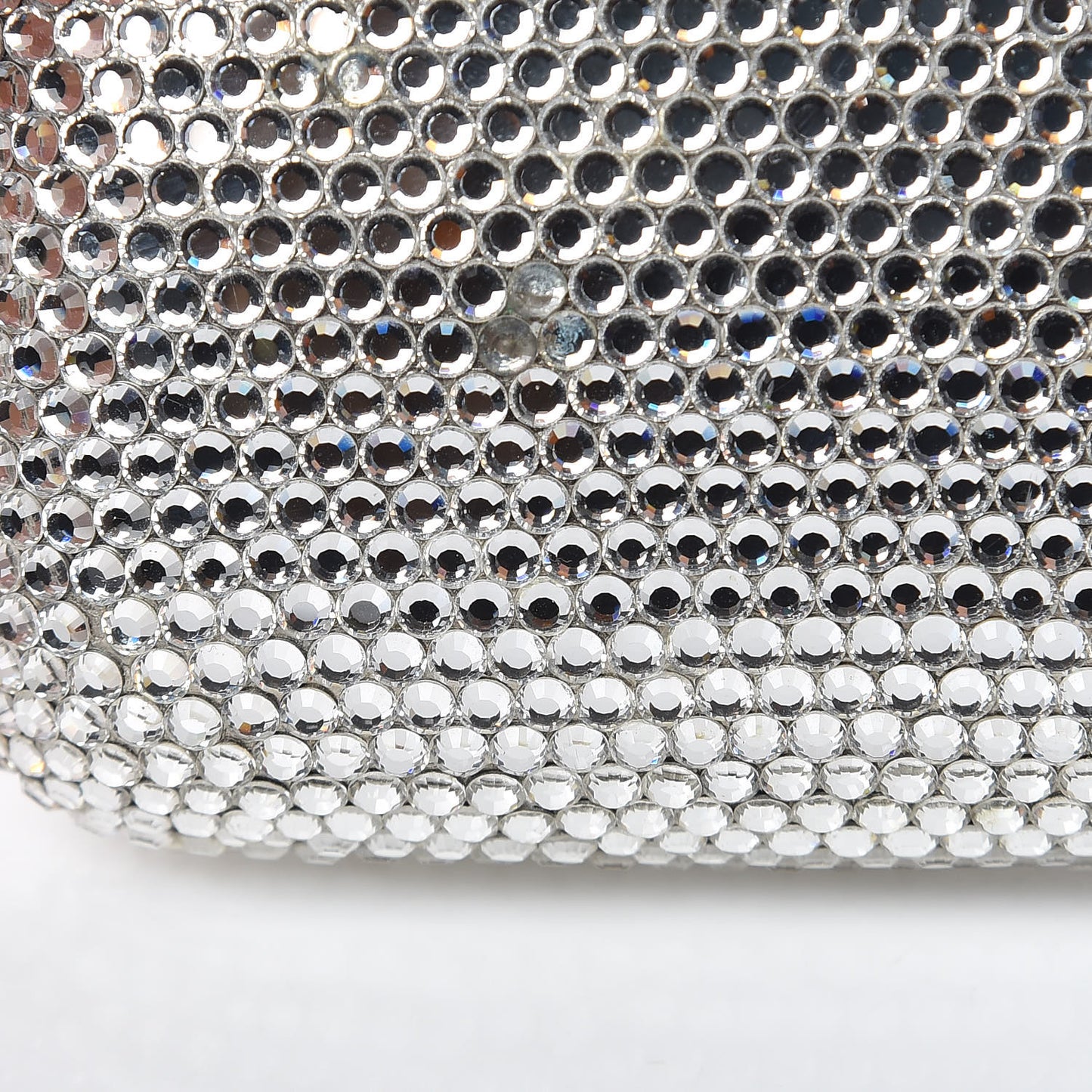 Swarovski Crystal Minaudiere Clutch Silver