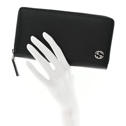 Gucci Calfskin GG Zip Around Wallet Black 2 of 10