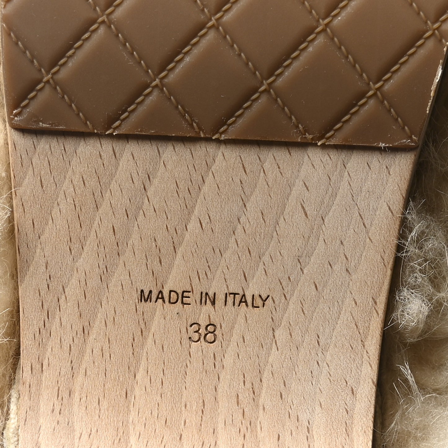 Shearling Lambskin Clogs 38 Beige