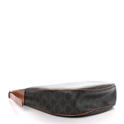 Celine Calfskin Triomphe Canvas Heloise Shoulder Bag Tan 4 of 9