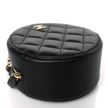 Chanel Caviar Quilted Round Clutch With Chain Black 8 of 10