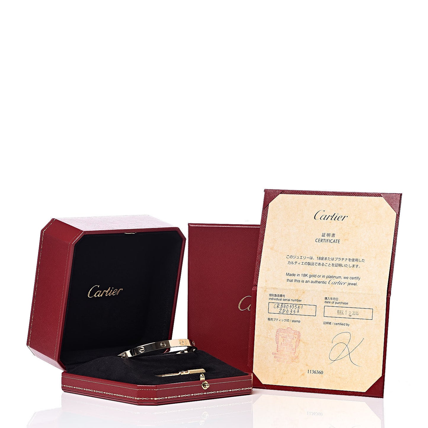 18K Yellow Gold LOVE Bracelet 21