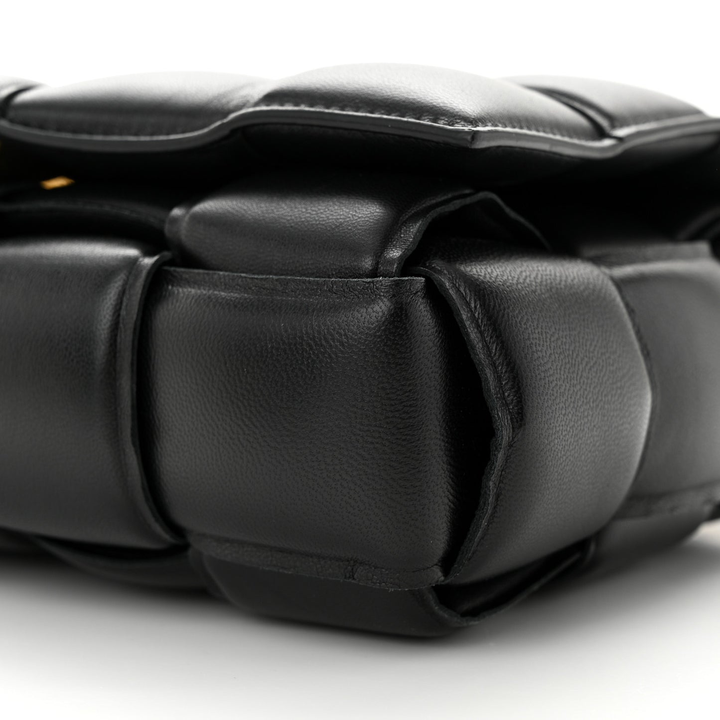 Nappa Maxi Intreccio Padded Cassette Crossbody Bag Black