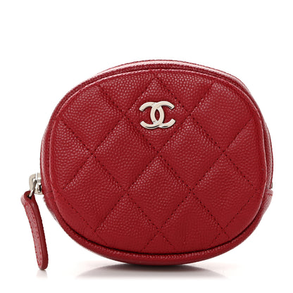 Chanel Caviar Quilted Zip Around Classic Coin Purse Red 1 of 8