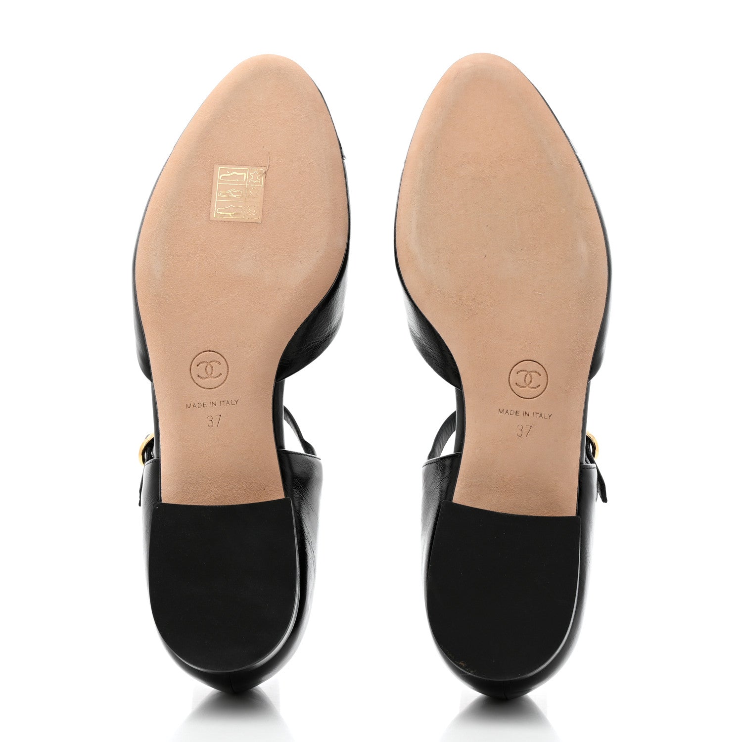Chanel Glazed Calfskin Patent Cap Toe CC Mary Jane Flats 37 Black 5 of 9