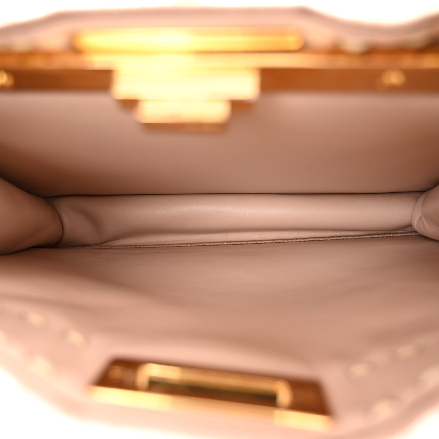 Curly Shearling Shiny Nappa Medium Peekaboo I SEE U Satchel Rosa Plaster